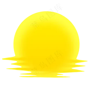 中秋创意黄色水中月亮小兔图案