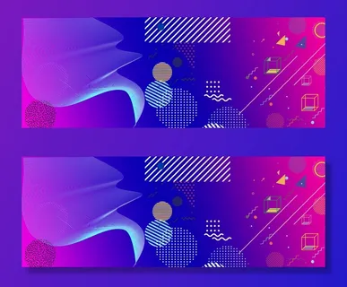 渐变孟菲斯清新促销banner