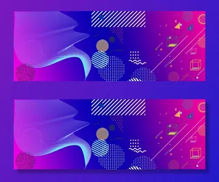 渐变孟菲斯清新促销banner