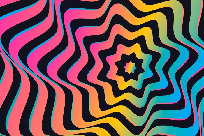 迷幻视错觉背景概念eps,ai矢量模版下载