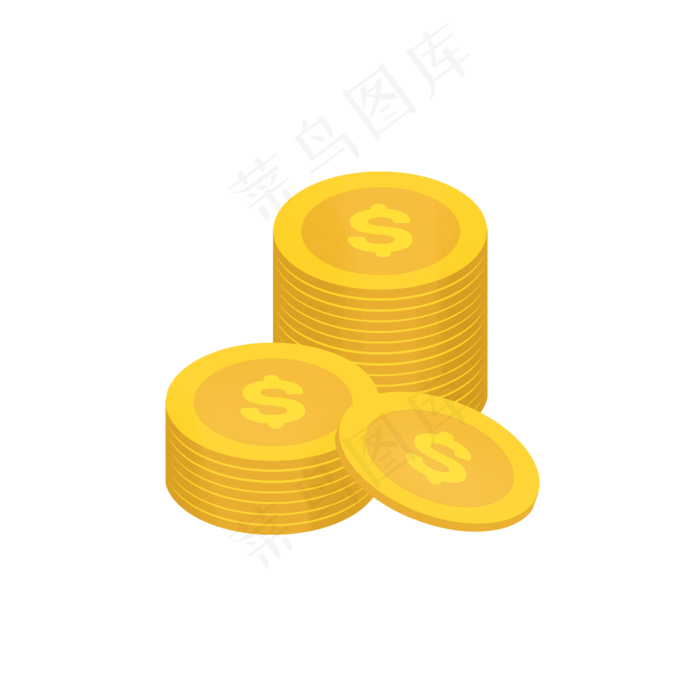 卡通黄色金币插图