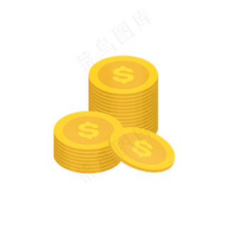 卡通黄色金币插图