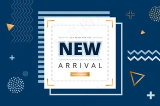 极简的几何形新抵达横幅banner