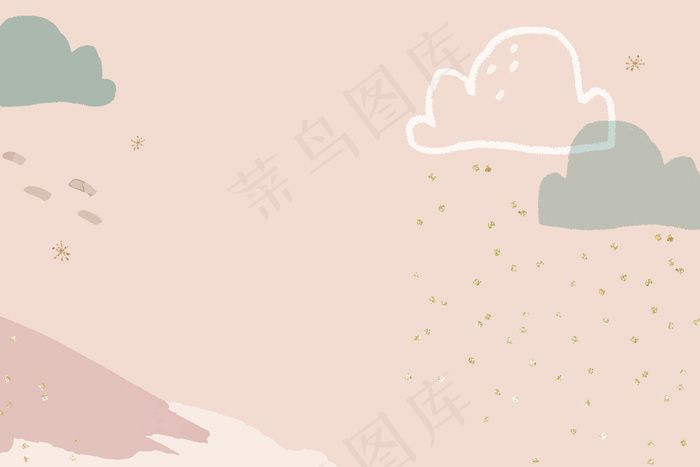 冬季背景矢量在柔和的粉红色与涂鸦山插图eps,ai矢量模版下载