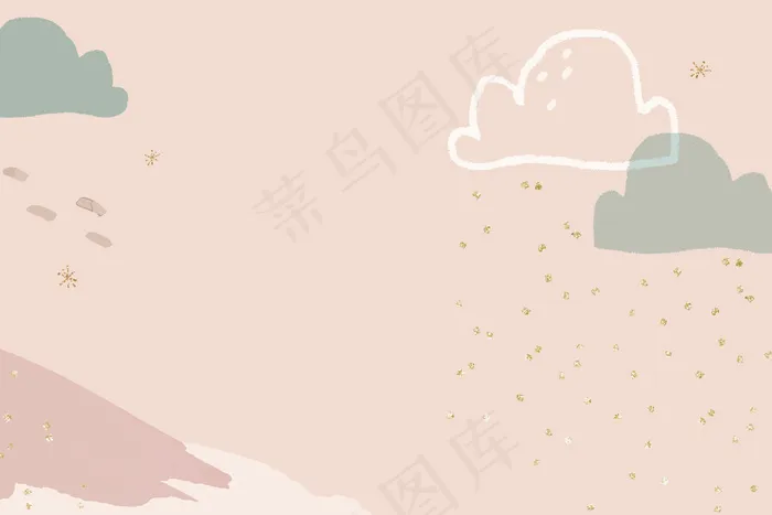 冬季背景矢量在柔和的粉红色与涂鸦山插图eps,ai矢量模版下载