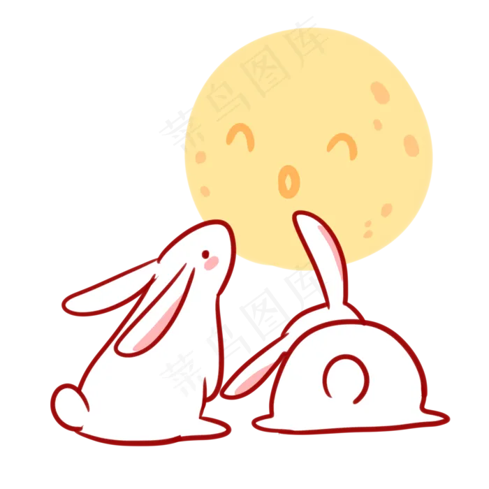 中秋玉兔与圆月(2100X2100(DPI:300))psd模版下载