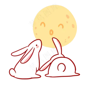 中秋玉兔与圆月