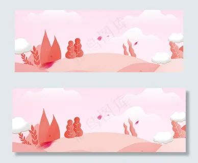 植物花卉情人节天空banner 植物花卉情人节天空banner