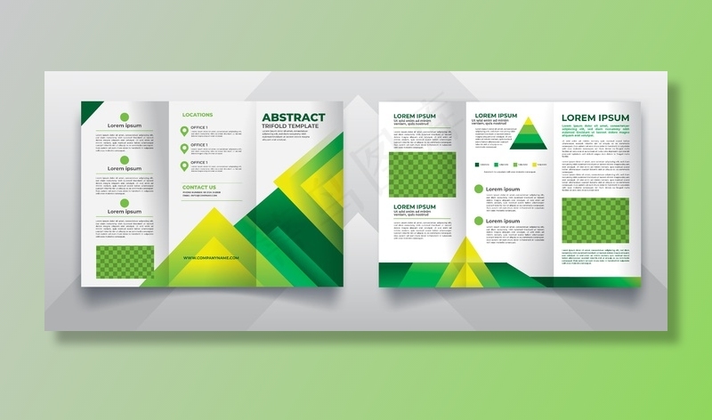 抽象三折页小册子设计