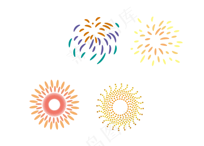 节日燃放烟花(2800*2000px 300 dpi )ai矢量模版下载