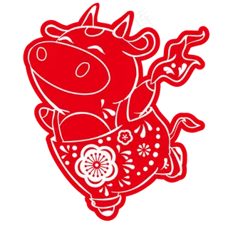 剪纸牛年