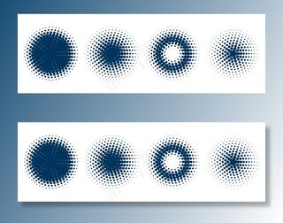 圆形半色调图案一套四个