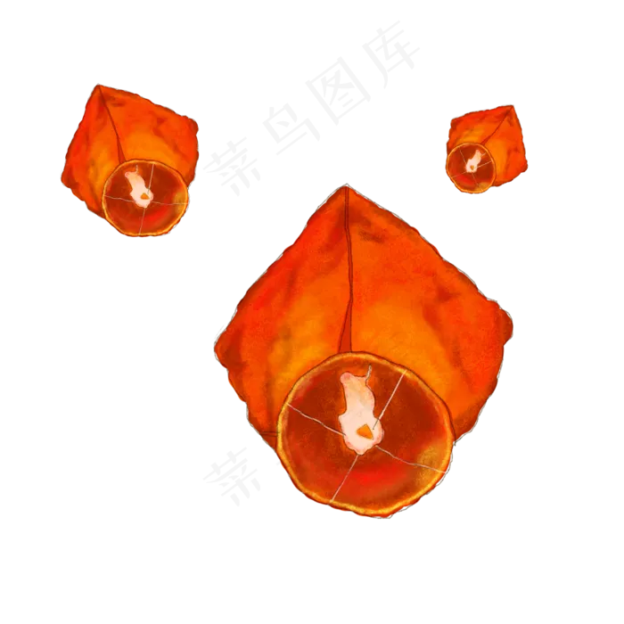 红色中秋节中秋灯笼孔明灯传统习(2000X2000(DPI:300))psd模版下载