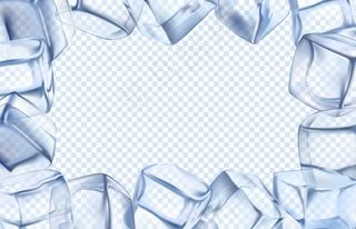 冰块框架。冷边界，冰冷立方体和冰矩形框架插图