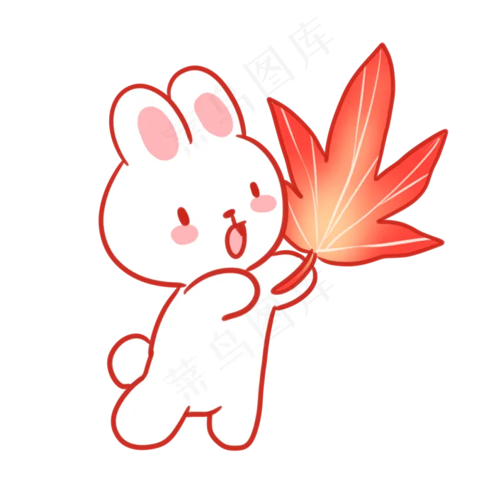 白兔与枫叶(2100X2100(DPI:300))psd模版下载
