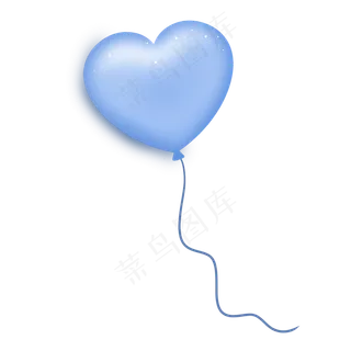 淡蓝色小清新七夕情人节爱心气球