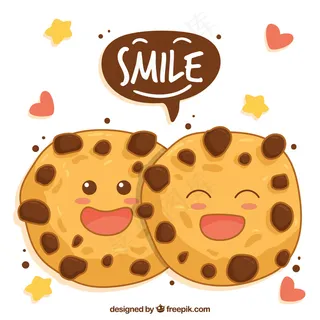 手绘微笑饼干背景