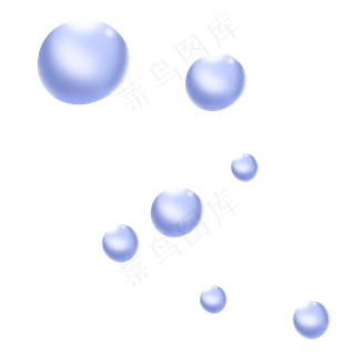蓝色可爱圆形气泡