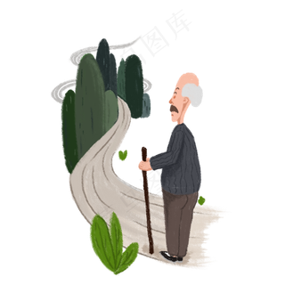 重阳节老年人登高