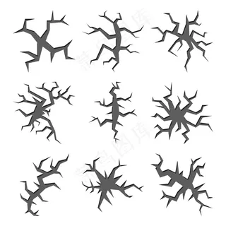 卡通地洞和裂缝集。