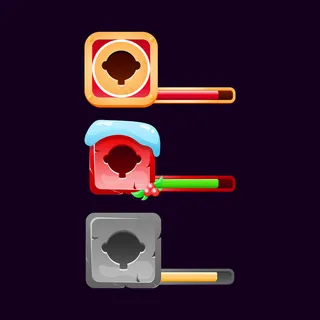 带有金色、圣诞色和石头纹理的gui边框集