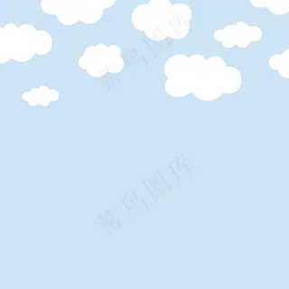 可爱的背景向量和蓬松的云图案