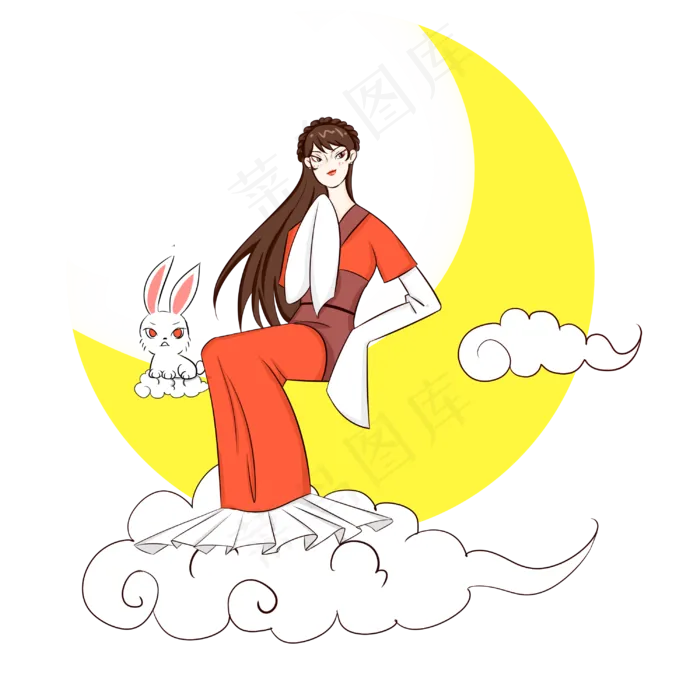 奔月玉兔嫦娥(3000X3000(DPI:299))psd模版下载