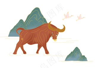 国潮牛年牛年大吉