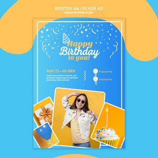 生日快乐宣传单,DM传单模板