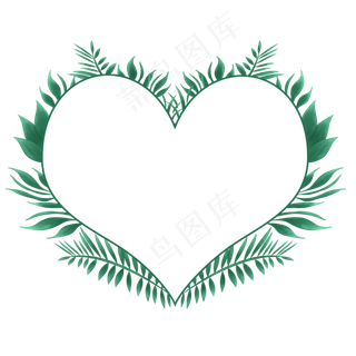 植物清新爱心装饰边框