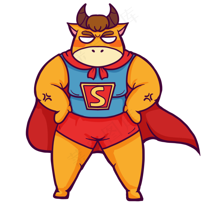 萌黄牛牛年超人