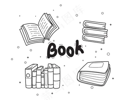 书涂鸦手绘卡通艺术插画