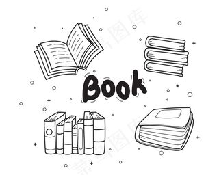 书涂鸦手绘卡通艺术插画