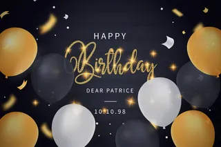 生日快乐贺卡与现实气球模板