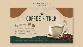 咖啡和谈话横幅banner模板