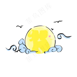 七夕节牛郎织女手绘卡通