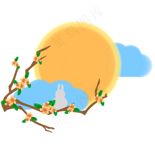 中秋节赏月玉兔