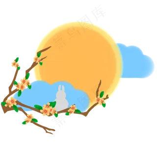 中秋节赏月玉兔