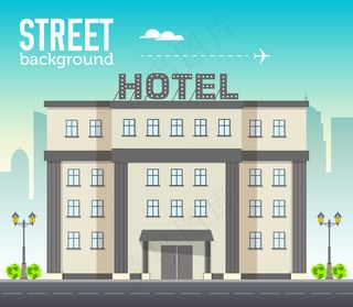 城市空间中的酒店建筑以道路为的平面概念