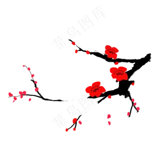冬季雪梅花红梅花元素