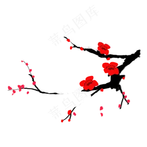 冬季雪梅花红梅花元素