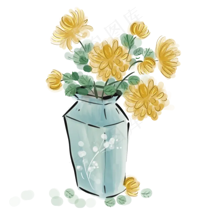 中秋节古风水墨赏菊(2000X2000(DPI:300))psd模版下载