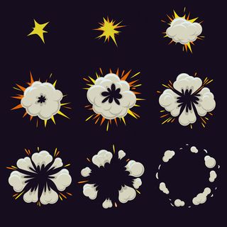 卡通漫画风格的爆炸效果集。