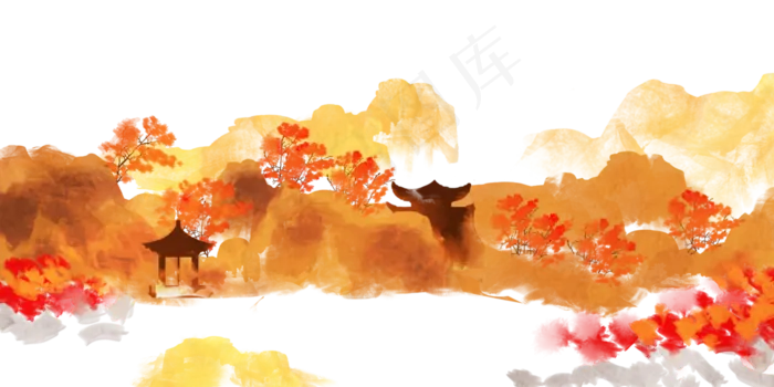 秋天树林(4000X2000(DPI:300))psd模版下载