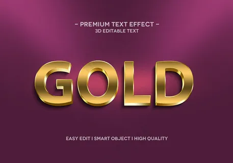 金色文本效果样式模板