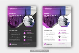 带有渐变的企业商务宣传单,DM传单海报模板彩色小册子封面设计版式背景