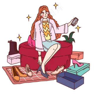 网购双十一促销手绘插图