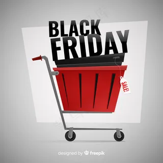 购物车中的黑色星期五概念