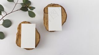 木制名片顶视图