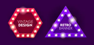 复古灯泡灯箱几何框架